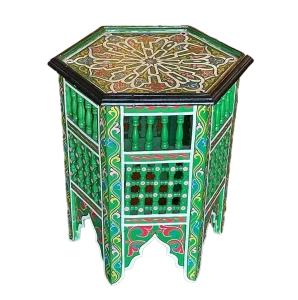Hand-Painted Moucharabia Side Table Hand-Painted Moucharabia Side Table