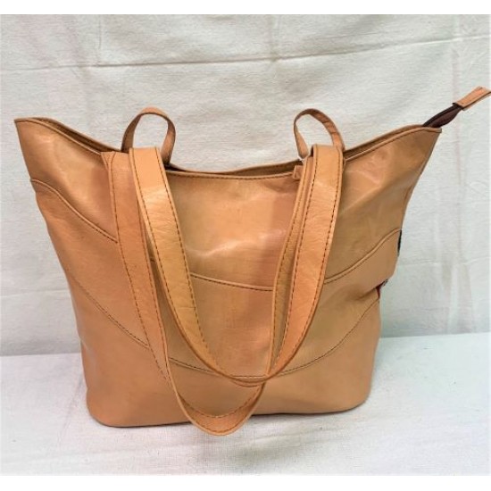 Tan Leather Kilim Bag 