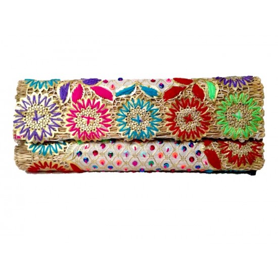 Colorful straw purse