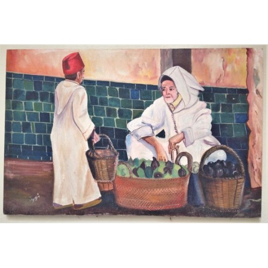 Painting Souk Fes Morocco