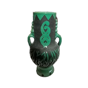 Green vase with Arabic calligraphy