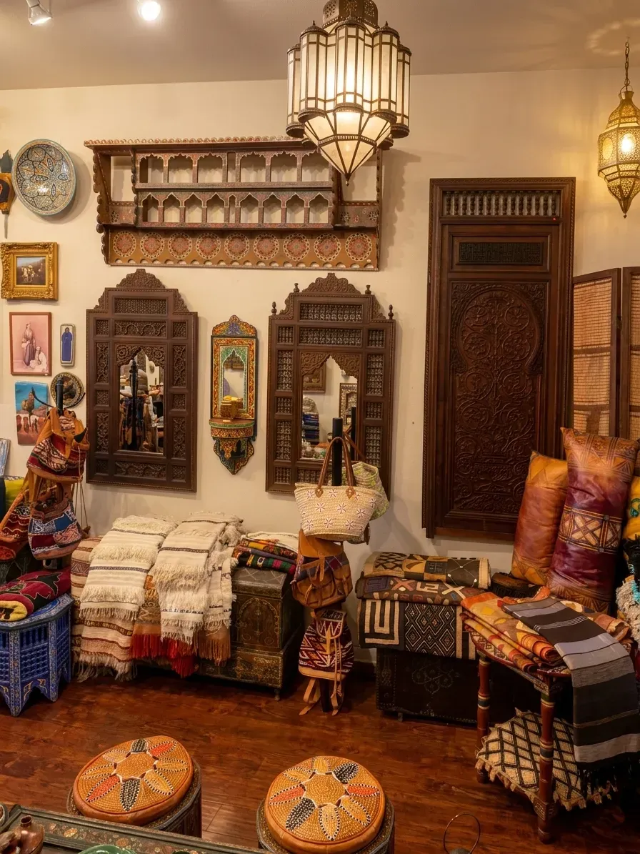 Authentic Moroccan craft techniques from Sahara Import showroom in Oakland